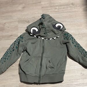 H&M Green Reptile Zip-Up Hoodie